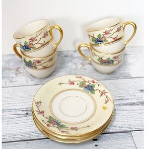 Mandarin Lenox porcelain antique 8pc Expresso Coffee Set